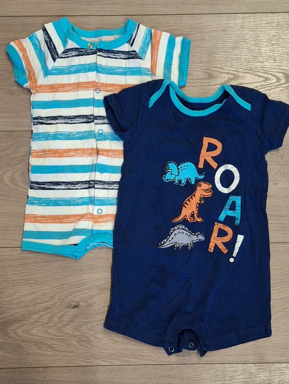 3/$30 Koala Kids 2 PACK Dinosaur Short Sleeve One-Piece  9-12M